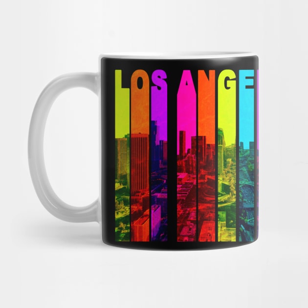 Retro Los Angeles California Cityscape Skyline by phughes1980